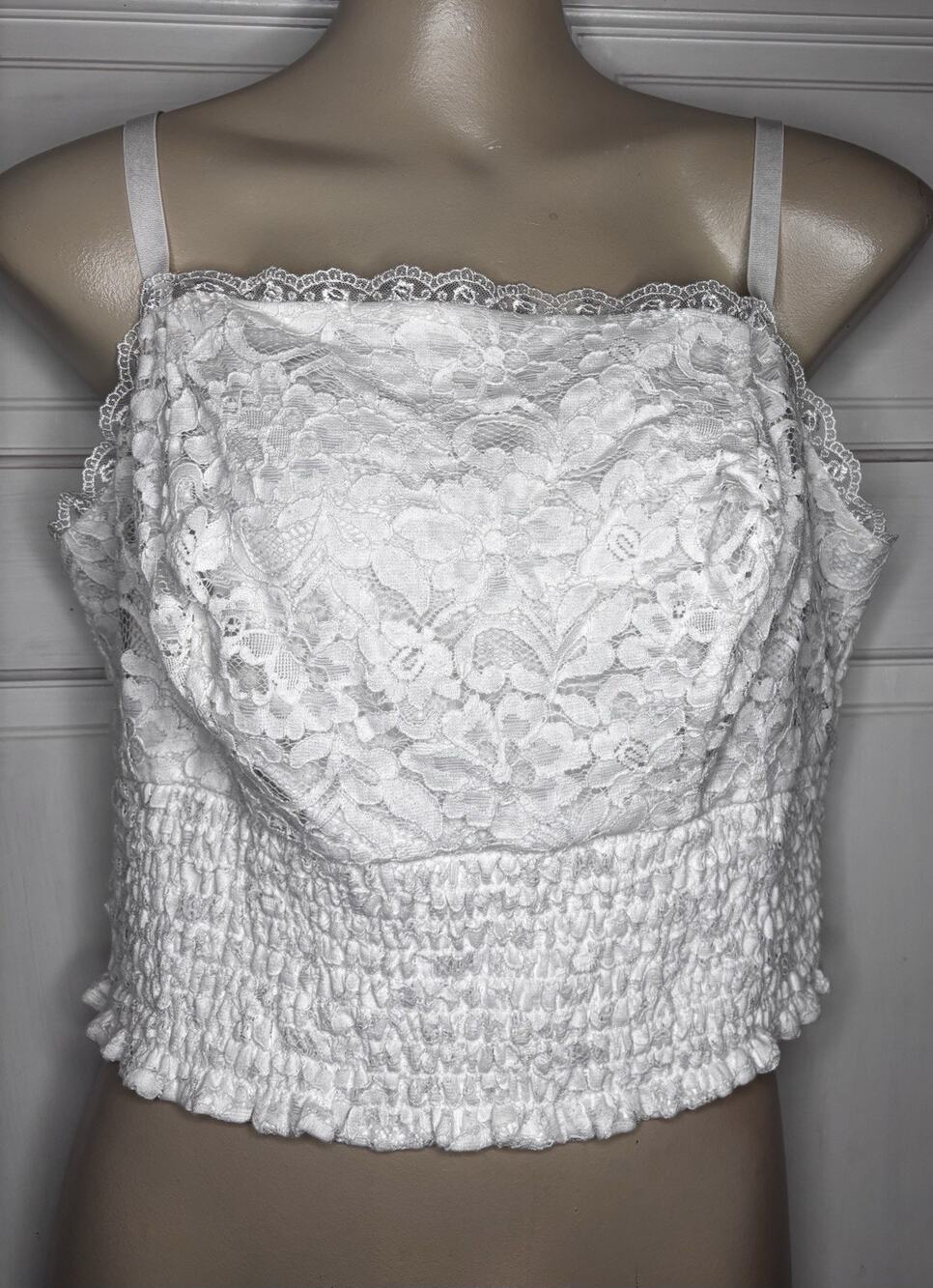 Torrid Size 0 Lace Square Neck Smocked Crop Top Plus Size